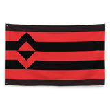 Fisting kink pride flag featuring red and black stripes with a diamond design, representing LGBTQ+ pride.
