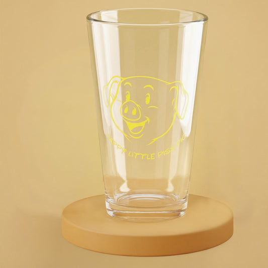 Happy Little Piss Pig Pint Glass – 16oz Watersports Kink