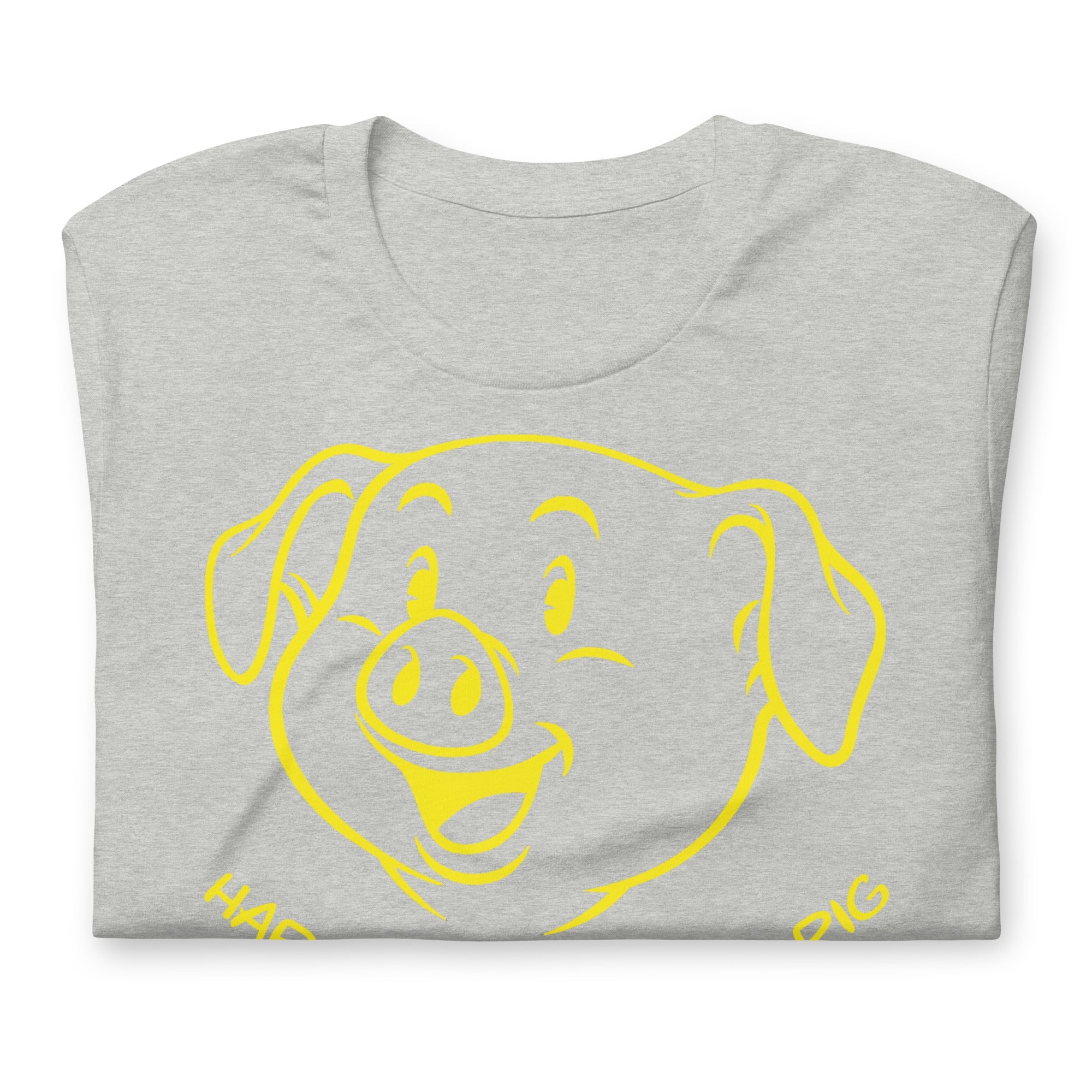 Athletic heather Happy Little Piss Pig t-shirt - watersports kink pride LGBTQ+ tee by BackRoomGear