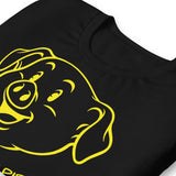 folded black Happy Little Piss Pig t-shirt - watersports kink pride LGBTQ+ tee by BackRoomGear