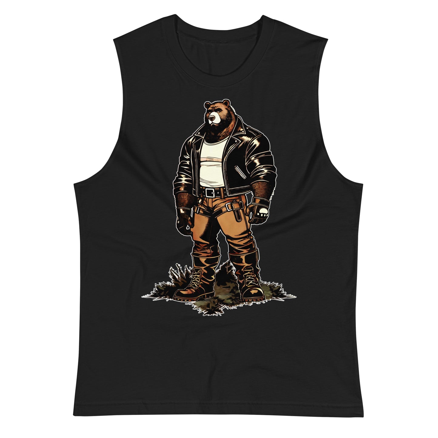 Leather Daddy Bear Muscle Shirt | Gay Pride Bear Community Tee