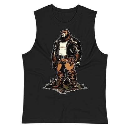 Leather Daddy Bear Muscle Shirt | Gay Pride Bear Community Tee