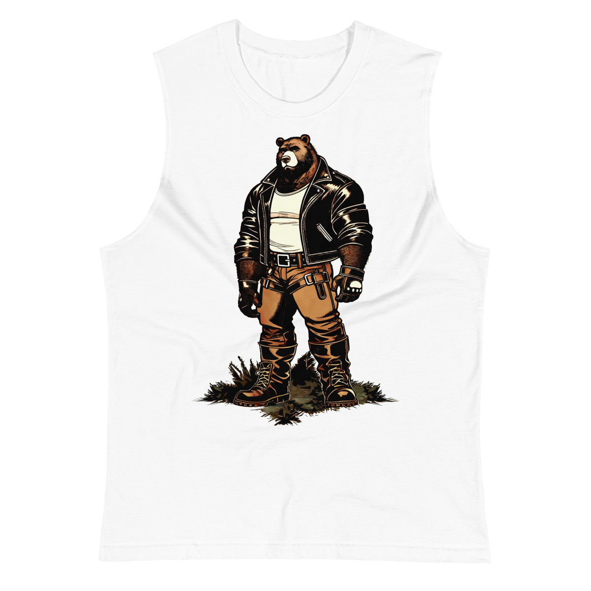 Leather Daddy Bear Muscle Tank | Gay Pride Bear Community Tank Top