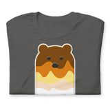 Folded asphalt grey t-shirt with a bear popsicle graphic on a white background - Bear Paddle Pop T-Shirt – Gay Bear Pride Flag Parody Tee – LGBTQ+ pride t-shirts US UK – Gay pride shirts collection – Made-to-order gay apparel