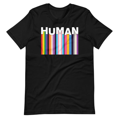 We Are Human Black T-Shirt Flat - BackRoomGear - your LGBTQI Gay Kink Apparel Store