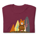 Bear-in-the-woods-Maroon-T-Shirt-Folded Backroom-Gear - Wild Leather Bear Pride T-Shirt – Gay Bear Flag Tee – LGBTQ+ pride t-shirts US UK – Gay pride shirts collection – Made-to-order gay apparel