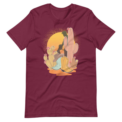 Vintage Brokeback Cowboy Sunset T-Shirt Western Gay Pride Tee