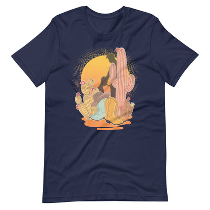 Vintage Brokeback Cowboy Sunset T-Shirt Western Gay Pride Tee