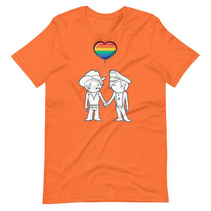 Romeo & Julian Orange T-Shirt Flat - BackRoomGear - your LGBTQI Gay Kink Apparel Store