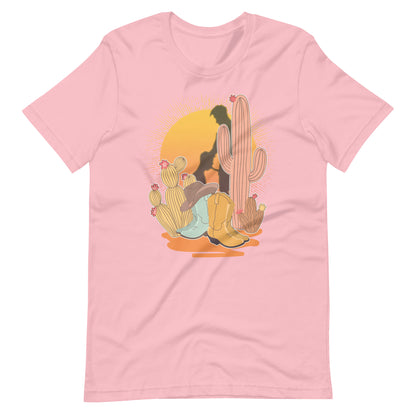 Vintage Brokeback Cowboy Sunset T-Shirt Western Gay Pride Tee